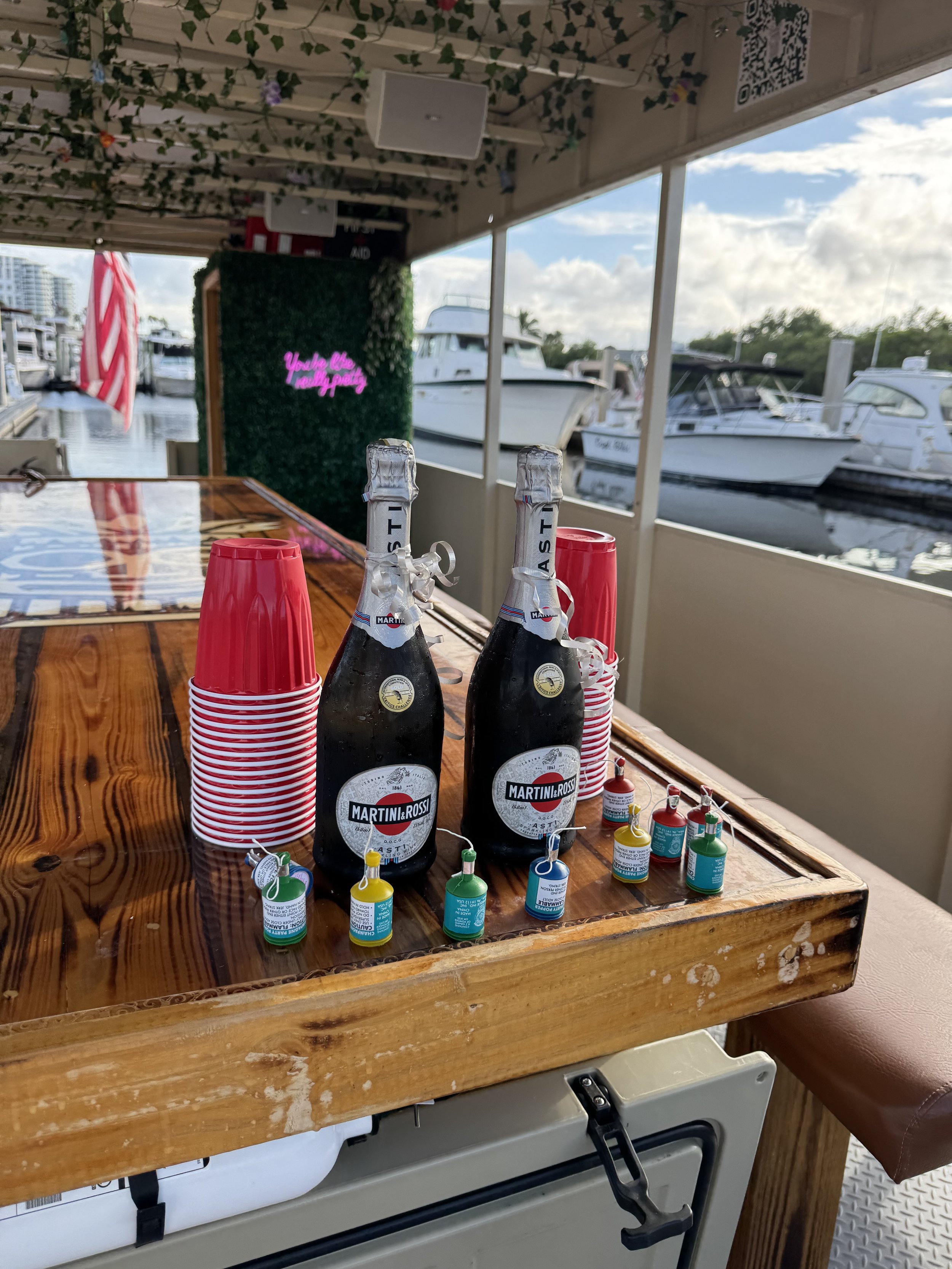 Bachelorette party guests enjoying Freaky Tiki in Fort Lauderdale